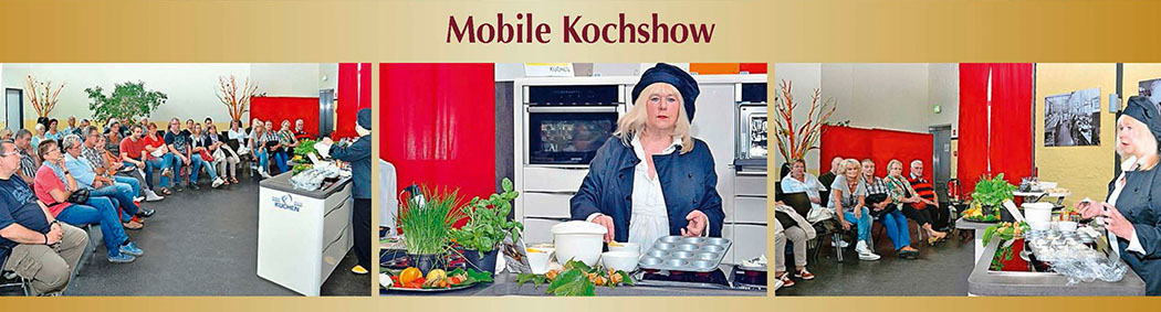 Mobile Kochshow, Ambiente der Kochshow, Plana Küchenland, Mitarbeiterseminare, Küchenprofis, Managerseminare, Workshop 